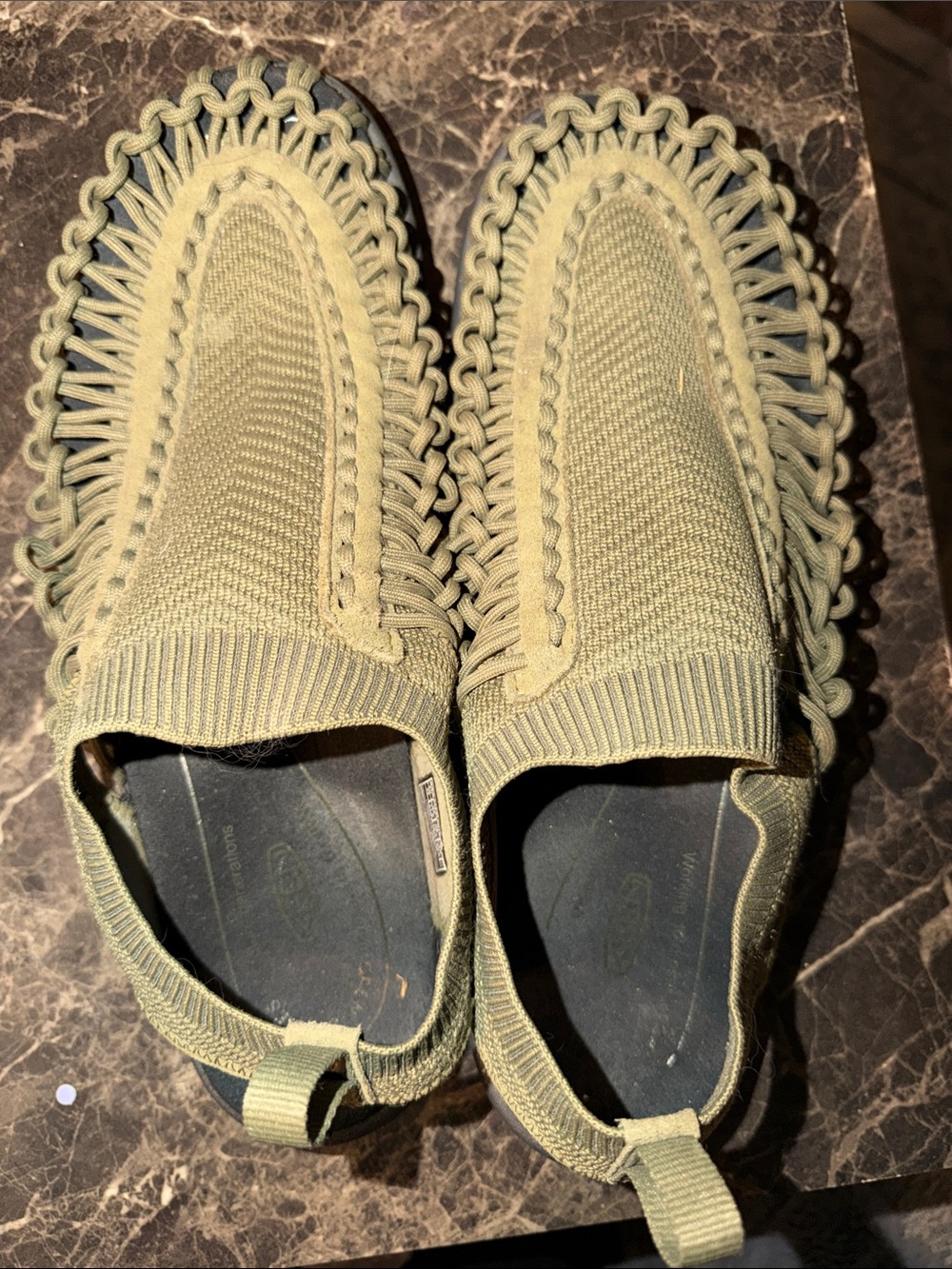 KEEN Olive Green Woven Slip-On Mules